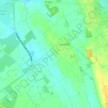 Topografische Karte Monterrone, Höhe, Relief