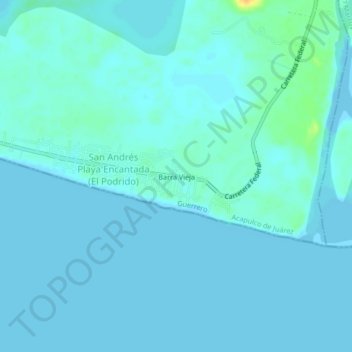 Topografische Karte Barra Vieja, Höhe, Relief