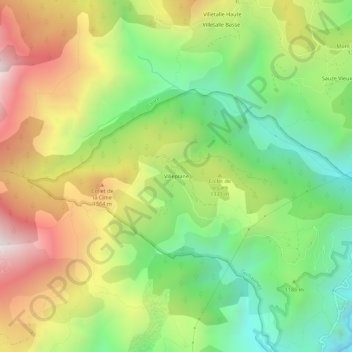 Topografische Karte Villeplane, Höhe, Relief