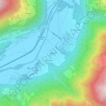 Topografische Karte Raggnitz, Höhe, Relief