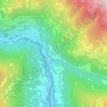 Topografische Karte Andrista, Höhe, Relief