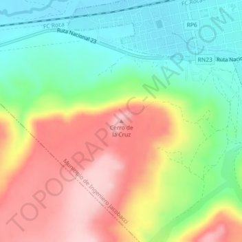 Topografische Karte Cerro de la Cruz, Höhe, Relief