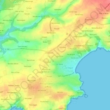 Topografische Karte Keres, Höhe, Relief