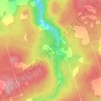 Topografische Karte Mechanic Settlement, Höhe, Relief