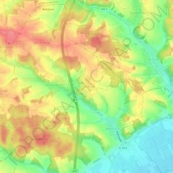 Topografische Karte Hohenbuch, Höhe, Relief