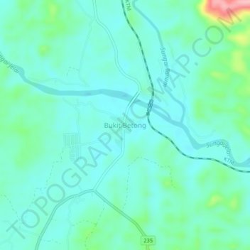 Topografische Karte Betong Hill, Höhe, Relief