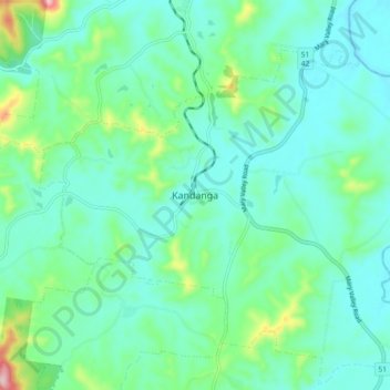 Topografische Karte Kandanga, Höhe, Relief