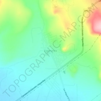 Topografische Karte Esperanza, Höhe, Relief