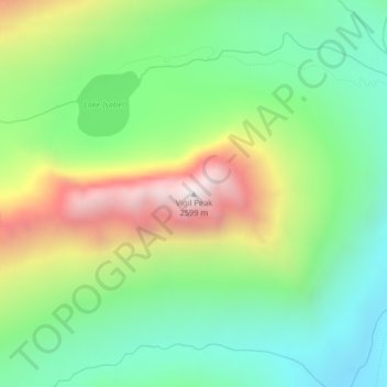 Topografische Karte Vigil Peak, Höhe, Relief