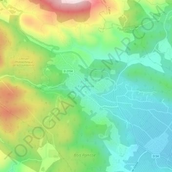 Topografische Karte Figanières, Höhe, Relief