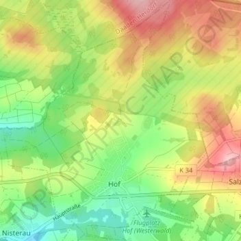 Topografische Karte Höh, Höhe, Relief