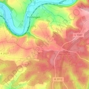 Topografische Karte Ernstein, Höhe, Relief