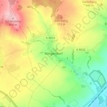 Topografische Karte Wittgendorf, Höhe, Relief