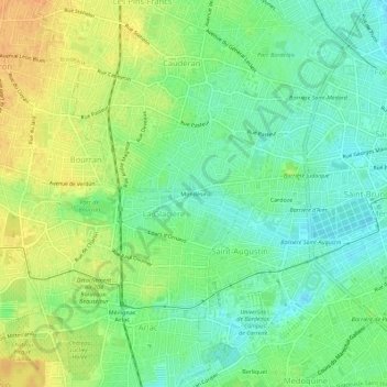 Topografische Karte Mondésir, Höhe, Relief