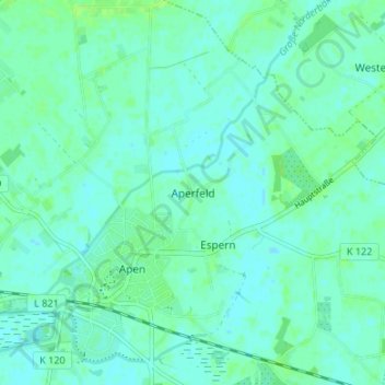 Topografische Karte Aperfeld, Höhe, Relief
