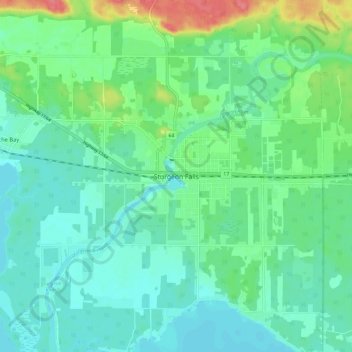 Topografische Karte Sturgeon Falls, Höhe, Relief
