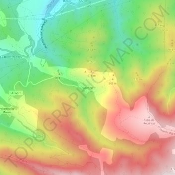 Topografische Karte Villavieja, Höhe, Relief