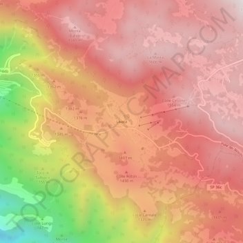 Topografische Karte Livata, Höhe, Relief