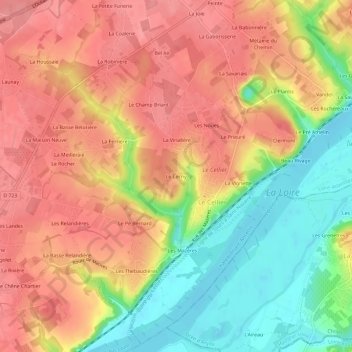 Topografische Karte Le Cerny, Höhe, Relief