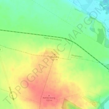 Topografische Karte Saalberg, Höhe, Relief