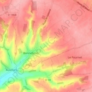Topografische Karte Le Monton, Höhe, Relief