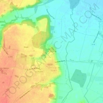Topografische Karte Les Casteras, Höhe, Relief