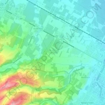 Topografische Karte Case Topa, Höhe, Relief