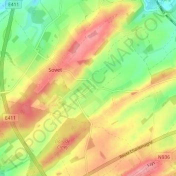 Topografische Karte Croix, Höhe, Relief