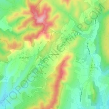 Topografische Karte Les Riailles, Höhe, Relief