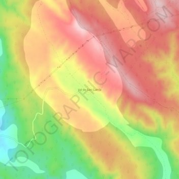 Topografische Karte Val de San García, Höhe, Relief