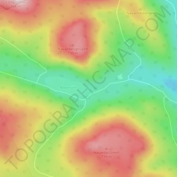Topografische Karte Navardalen, Höhe, Relief