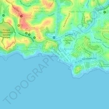 Topografische Karte OCA Drones HP Rio Vermelho, Höhe, Relief
