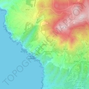Topografische Karte Biscaia, Höhe, Relief