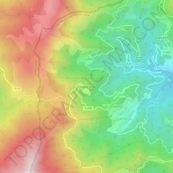 Topografische Karte Stoppia Nova, Höhe, Relief