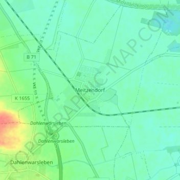 Topografische Karte Meitzendorf, Höhe, Relief