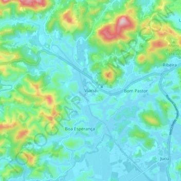 Topografische Karte Viana, Höhe, Relief