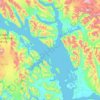 Topografische Karte Glacier Bay, Höhe, Relief