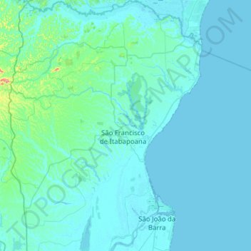 Topografische Karte São Francisco de Itabapoana, Höhe, Relief