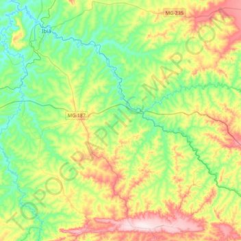 Topografische Karte Tobati, Höhe, Relief