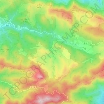 Topografische Karte Fajac-en-Val, Höhe, Relief