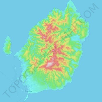 Topografische Karte Morotai Island, Höhe, Relief