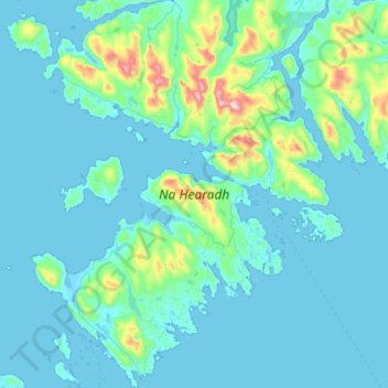 Topografische Karte Harris, Höhe, Relief