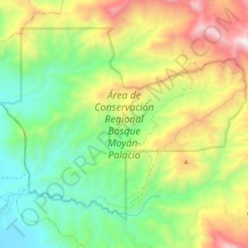 Topografische Karte Área de Conservación Regional Bosque Moyán-Palacio, Höhe, Relief