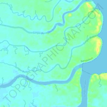 Topografische Karte Sungai Buaya, Höhe, Relief