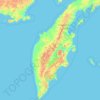 Topografische Karte полуостров Камчатка, Höhe, Relief