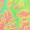 Topografische Karte Tŝilhqox Biny (Chilko Lake), Höhe, Relief