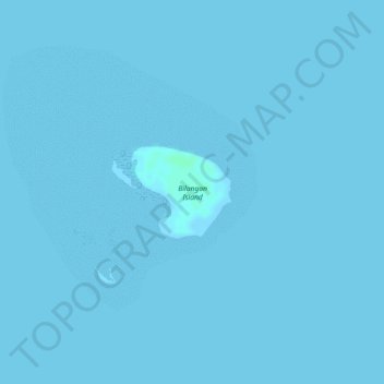 Topografische Karte Bilangan Island, Höhe, Relief