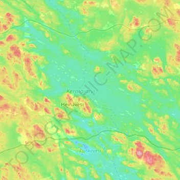 Topografische Karte Kermajärvi, Höhe, Relief