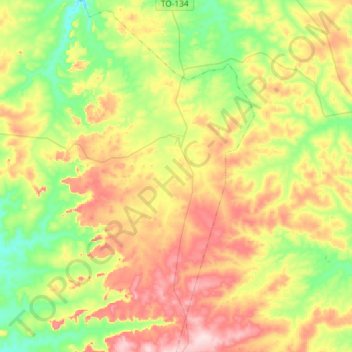 Topografische Karte Angico, Höhe, Relief
