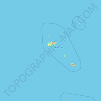 Topografische Karte Santa-Cruz-Inseln, Höhe, Relief